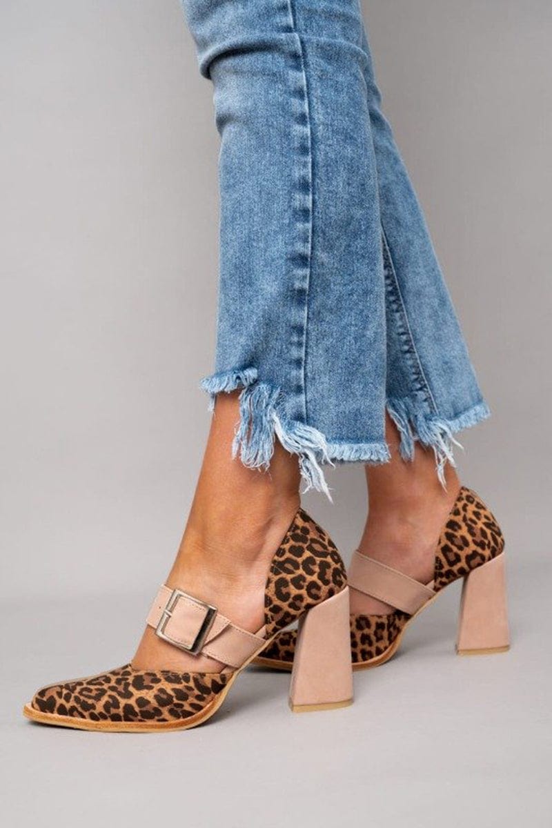 Llana™ | Tacones de bloque con estampado de leopardo audaz