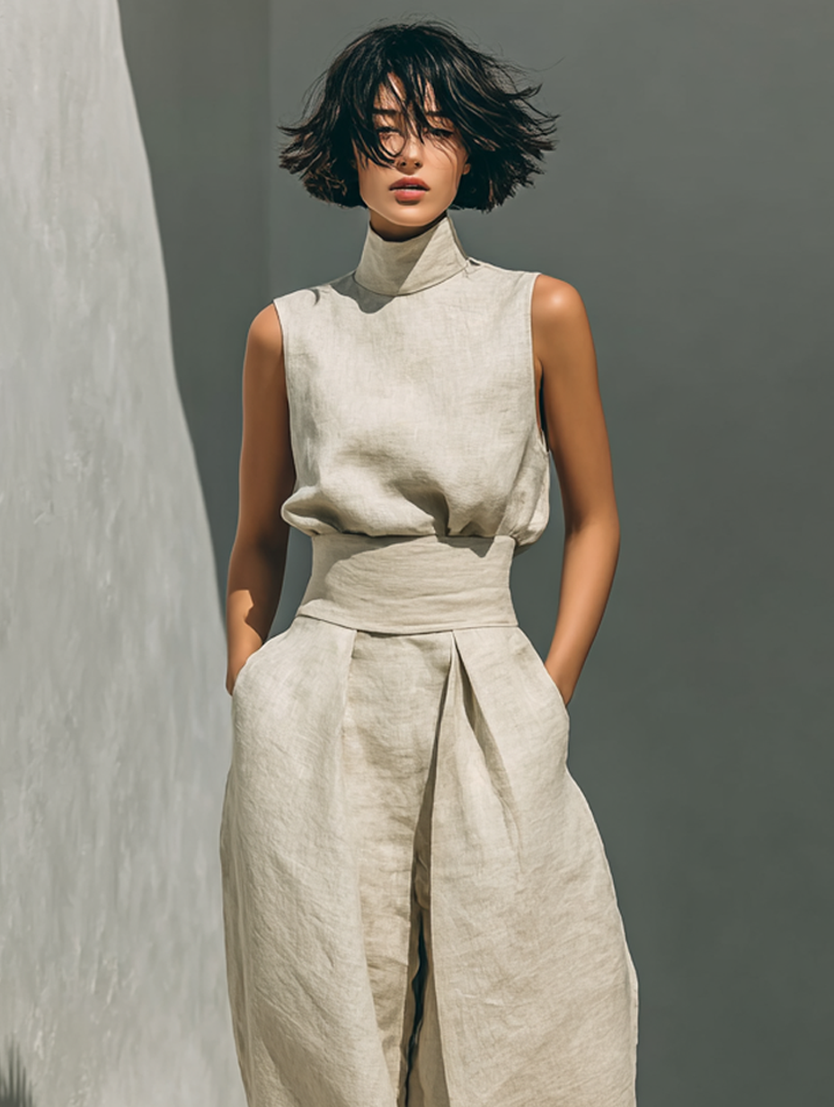 Maria™ | Conjunto minimalista de lino