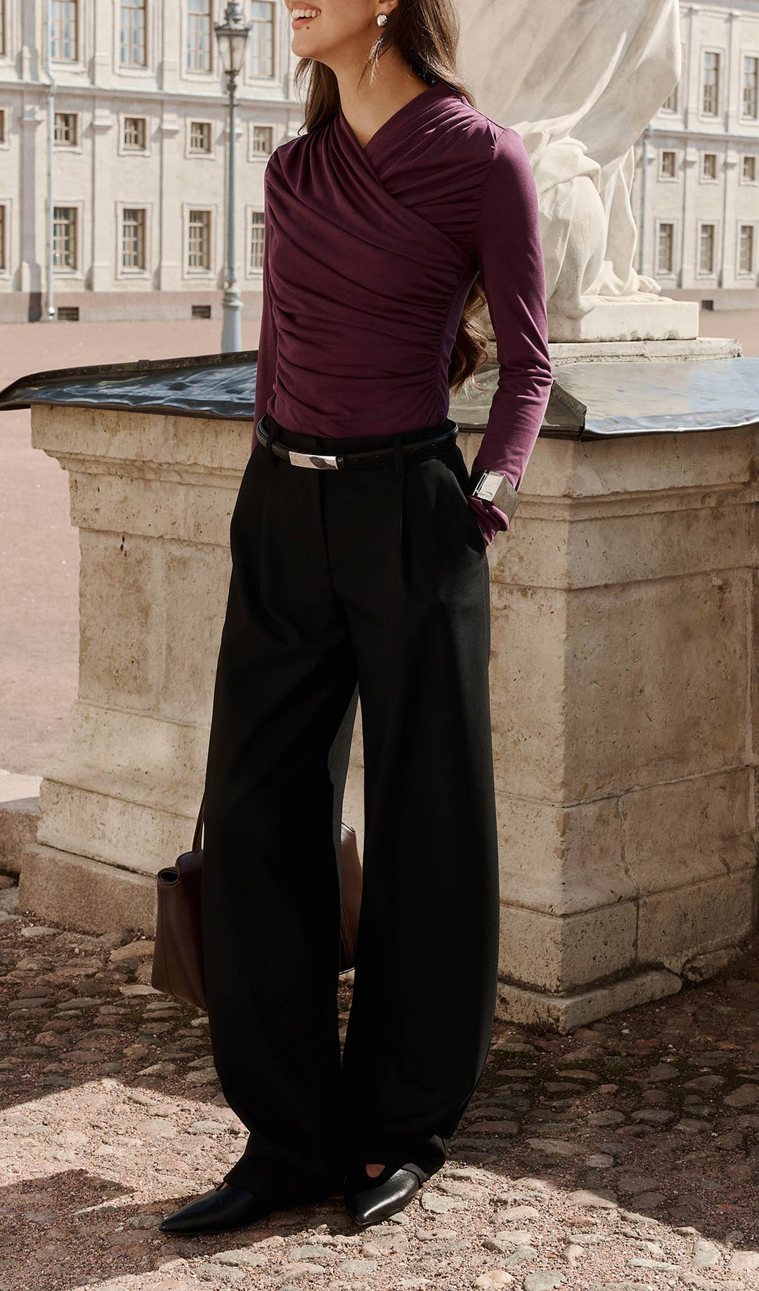BLUSA DE PUNTO CON PLIEGUES