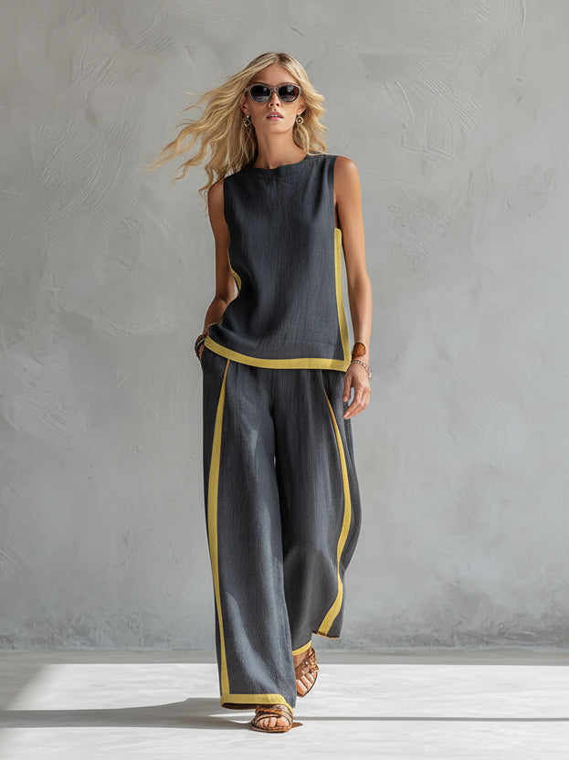 Elva | Conjunto lino algodón contemporaneo