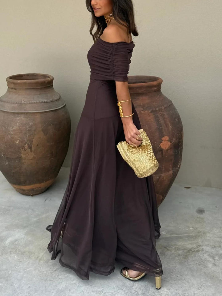 Vestido Toledo: Maxi de un hombro en Mesh