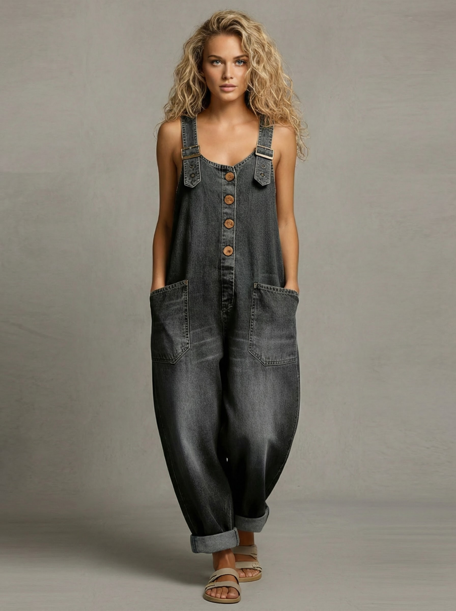 Rocio™ - Mono vaquero casual con hebilla ajustable.