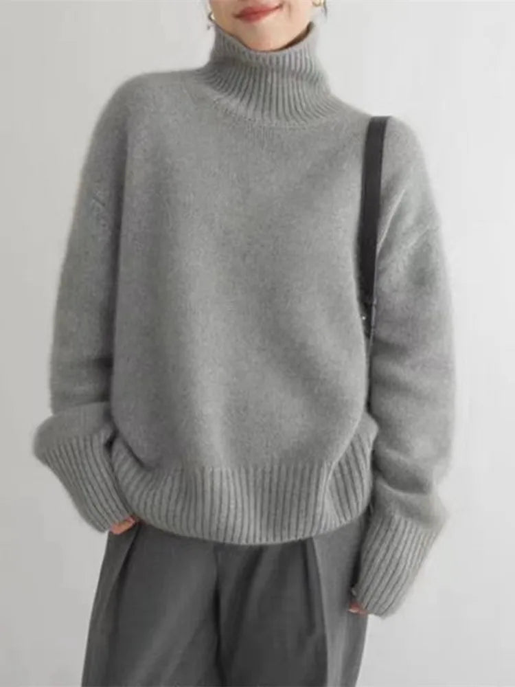 BELLA™║Elegante jersey de cuello alto