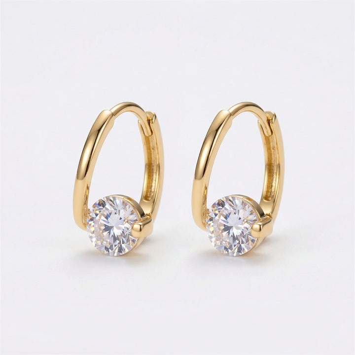 Sofía | Pendientes elegantes dorados con detalle de circonita