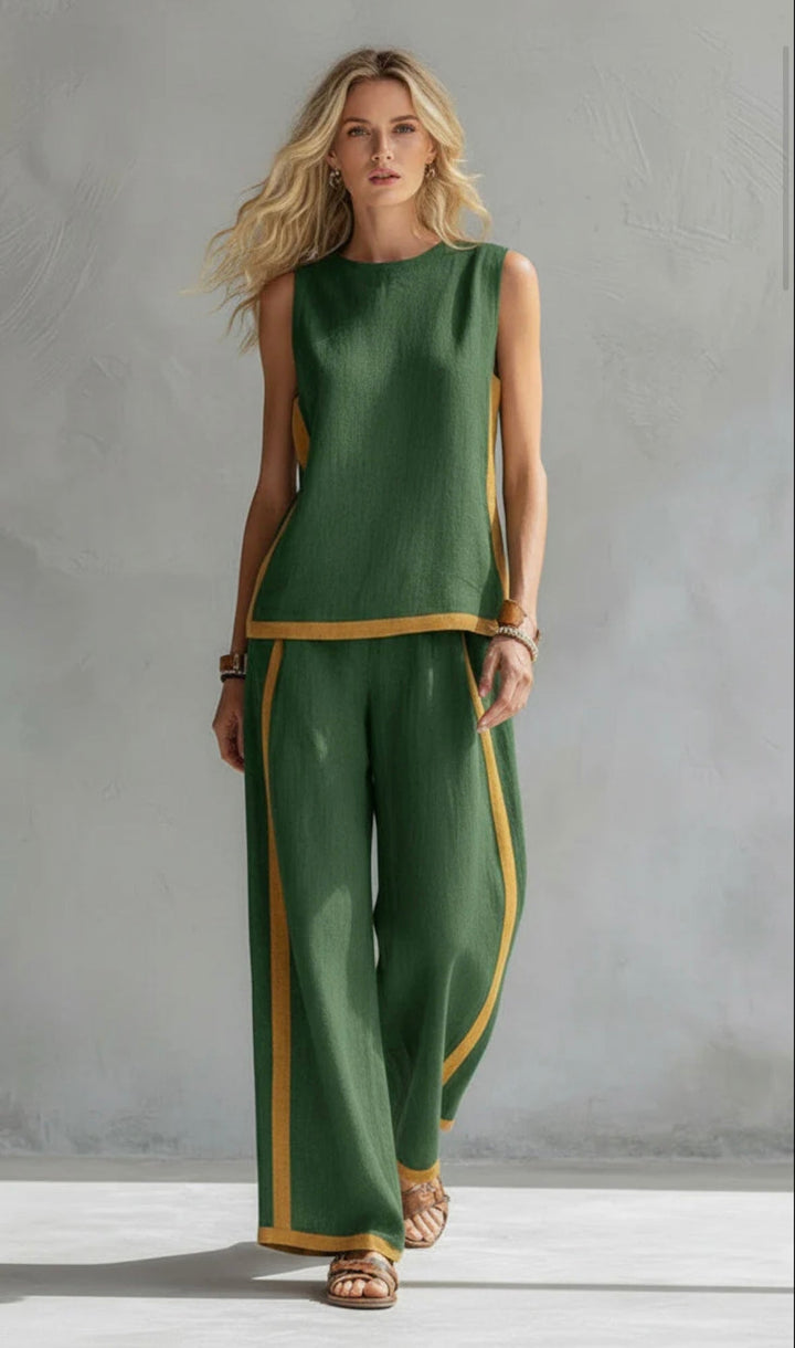 Elva | Conjunto lino algodón contemporaneo