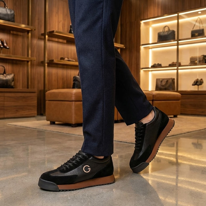 Giorgio™ | Sneakers de piel y ante bicolor estilo urbano