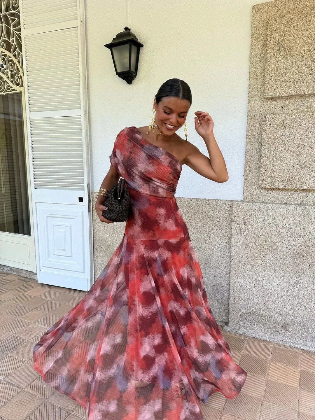 Vestido Toledo: Maxi de un hombro en Mesh