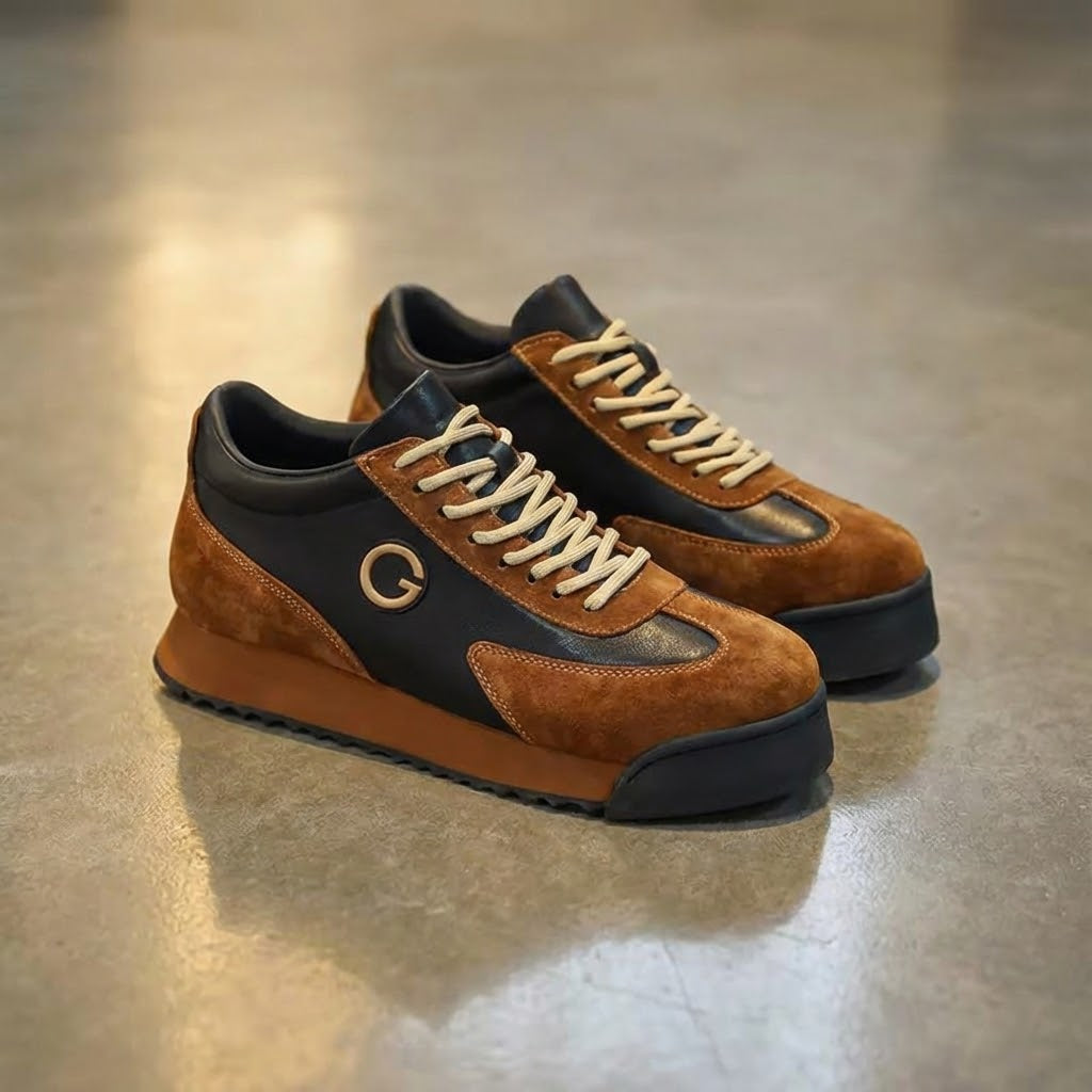 Giorgio™ | Sneakers de piel y ante bicolor estilo urbano