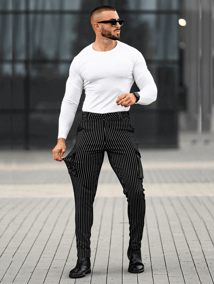 Vittorio Pantalones Slim Fit - Negro