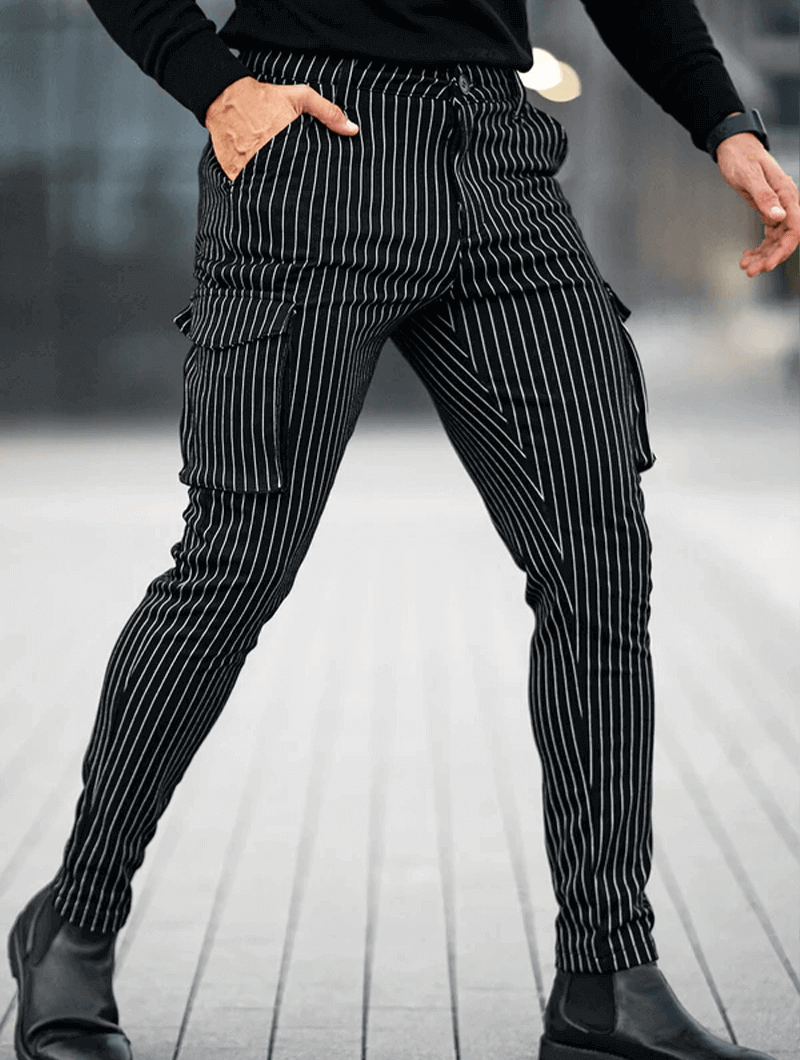 Vittorio Pantalones Slim Fit - Negro