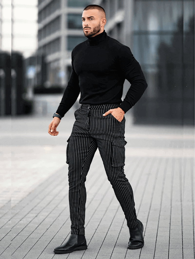 Vittorio Pantalones Slim Fit - Negro