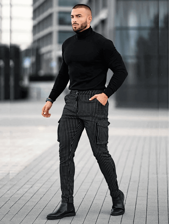 Vittorio Pantalones Slim Fit - Negro