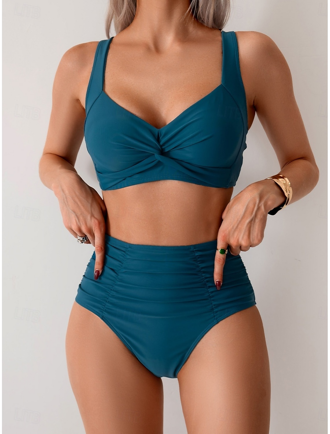NICOLE | Bikini con tejido fruncido