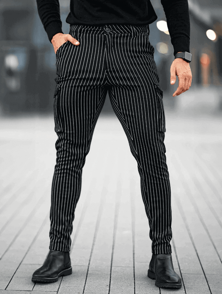 Vittorio Pantalones Slim Fit - Negro