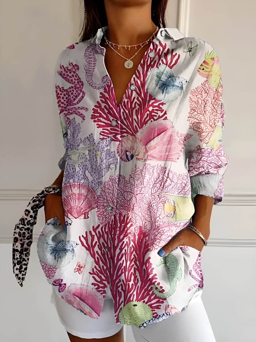 BLUSA FLORAL DE ALGODÓN